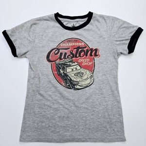 DisneyParks DCA PIXAR CARS LAND Lightning McQueen Raglan Boys Tshirt Size Medium